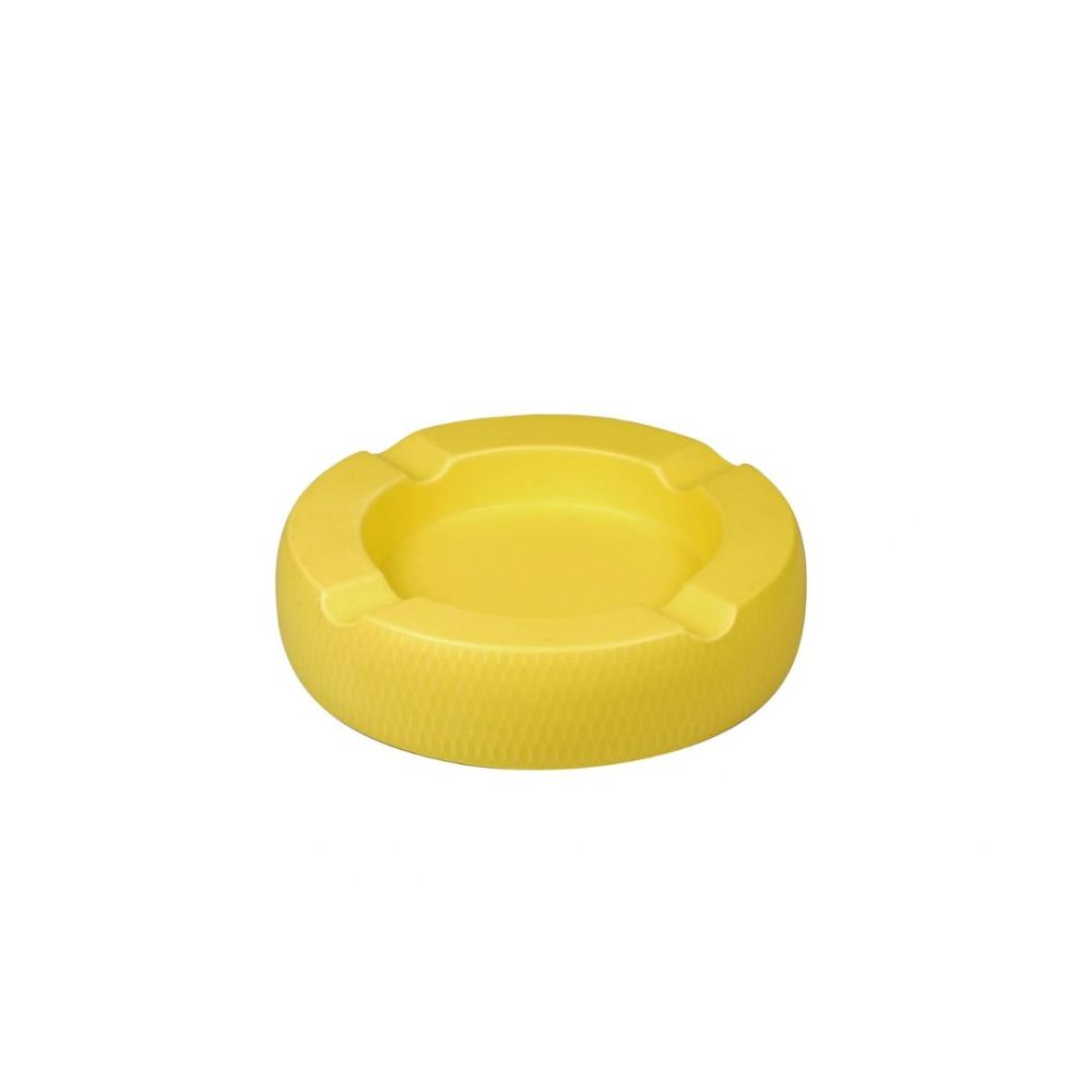 Yellow ceramic ash tray